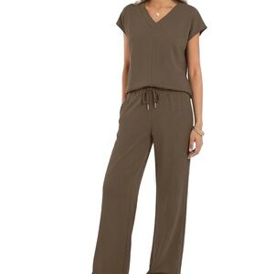 Elegant Brown Casly Lamiit Summer Travel 2-Piece Set - Size S-XL